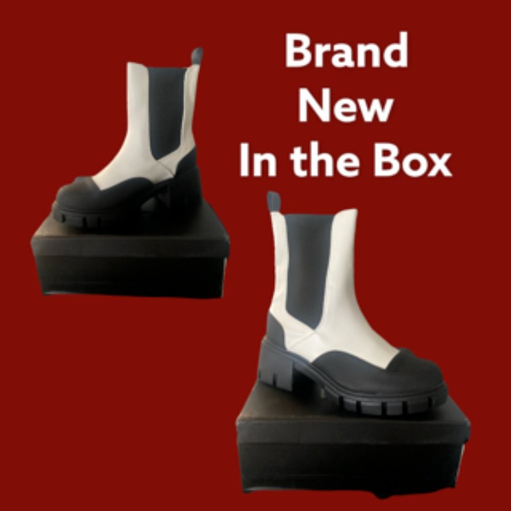 White and Black Boot